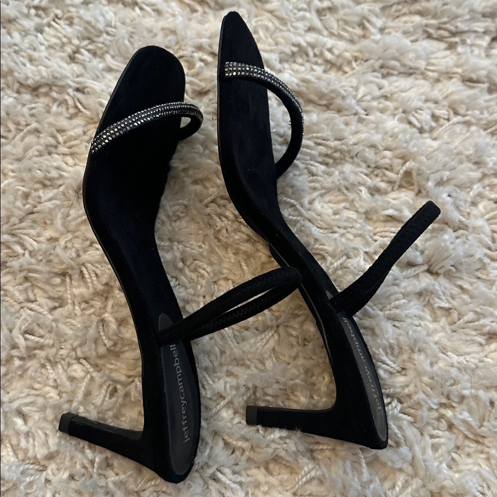 New! Jeffrey Campbell black rhinestone stray low heel 7.5 - Picture 5 of 7
